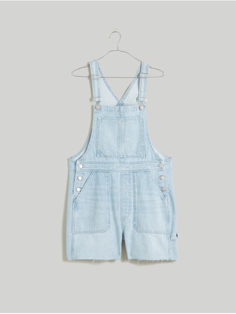 NWT Madewell Denim Oversized Carpenter Shortalls Raw-Hem Size XXS